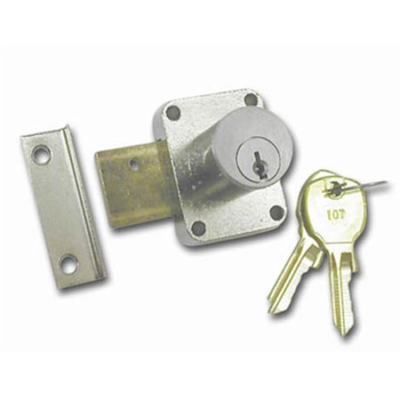 NATIONAL LOCK .88 In. Cylinder Pin Tumbler Locks With Key 915 - Dull Chrome NA136956